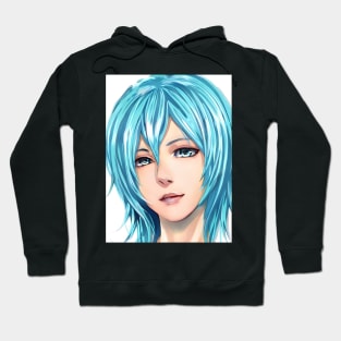 manga girl anime blue hair Hoodie